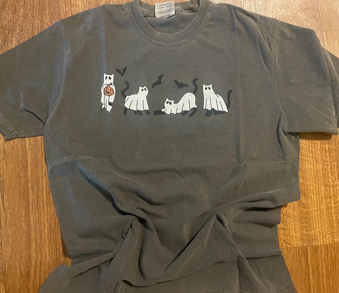 Halloween Ghost Cat Tee