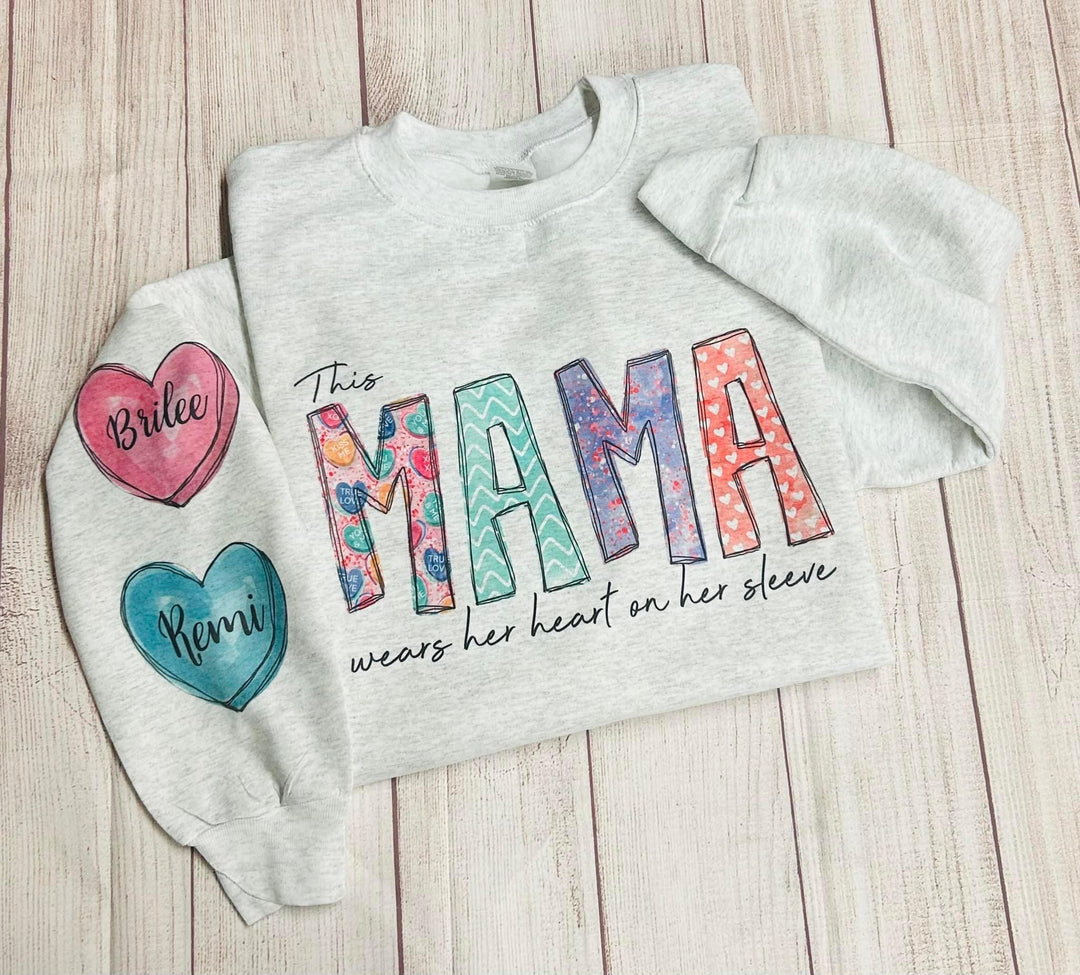 This Mama Wears Her Heart on Her Sleeve Shirt