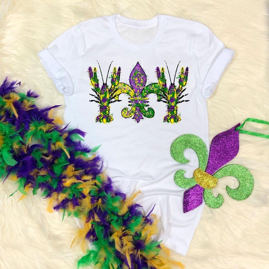 Mardi Gras Shirt // Fleur de Lis // Paint Splatter Shirt