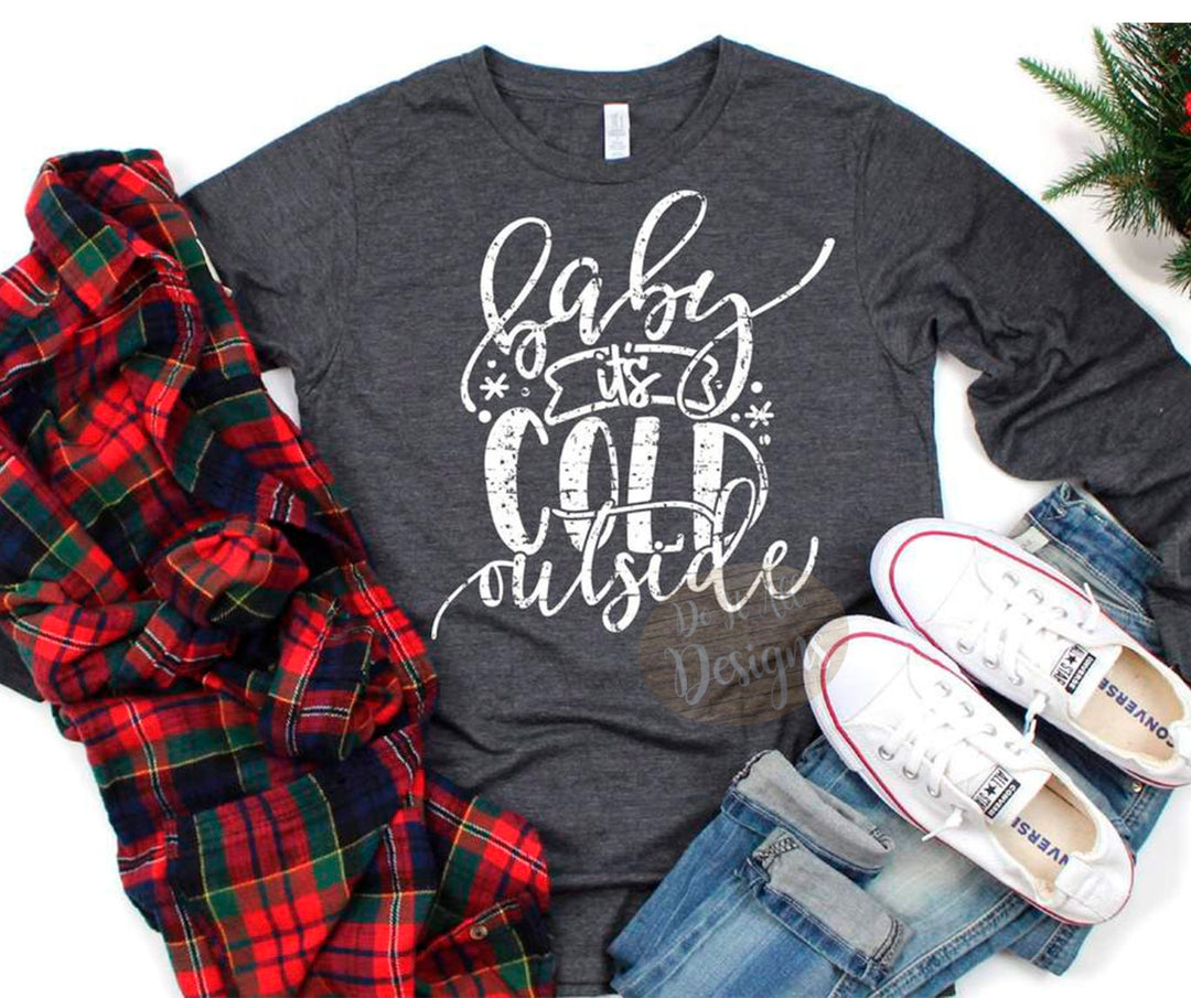 Baby It's Cold Outside Shirt // Holiday Shirt // Christmas // Bella Canvas Shirt