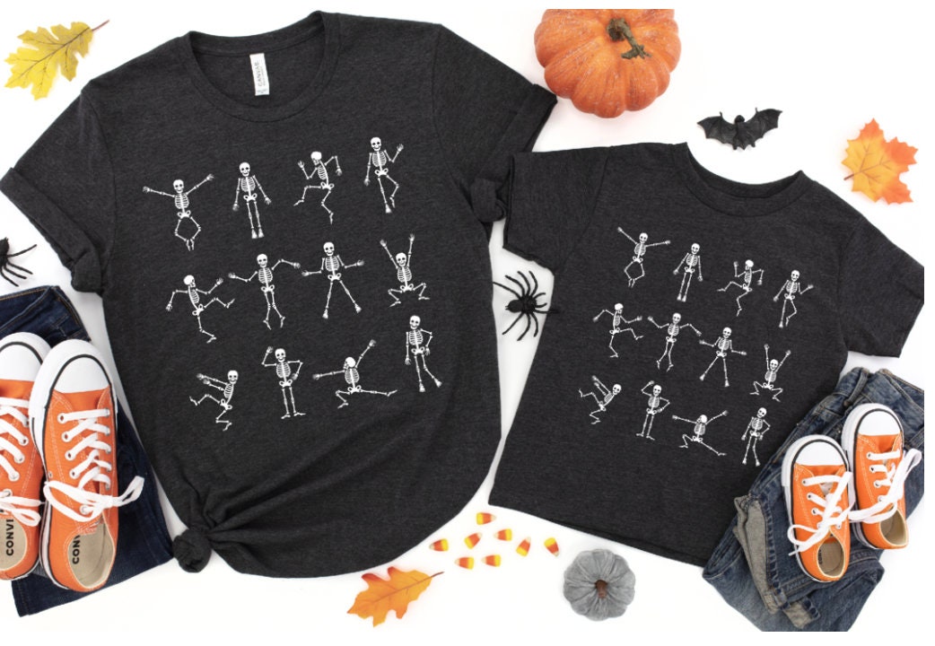 Cute Halloween Dancing Skeletons Shirt // Skeletons // Halloween Shirt // Bella Canvas Shirt