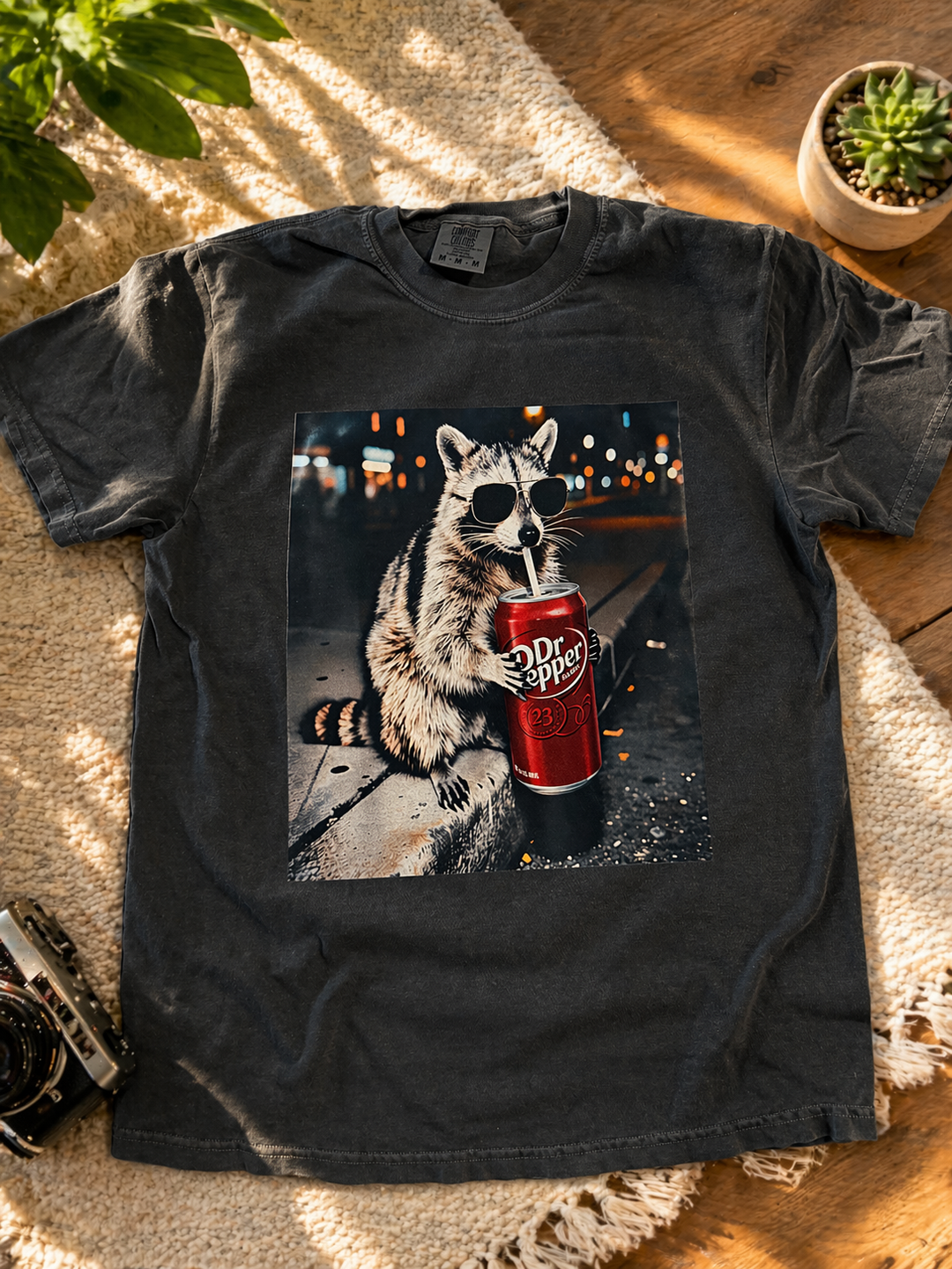 Raccoon Holding Coffee Tee *CUSTOM*