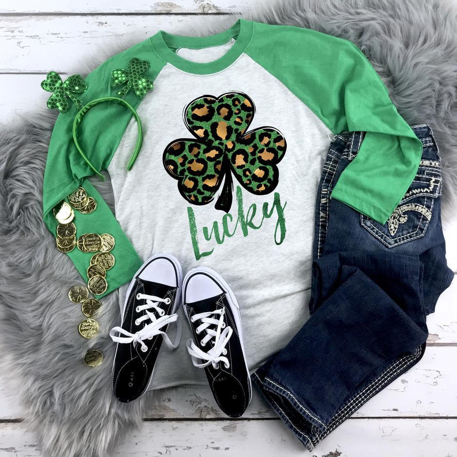 St. Patrick's Day Shirt // Lucky Shirt // Raglan Shirt