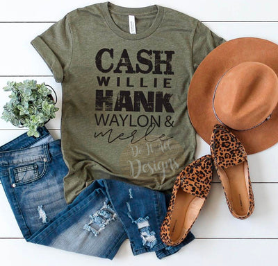 Country Music Legends Shirt // Cash, Willie, Hank, Waylon & Merle Shirt // Bella Canvas Shirt