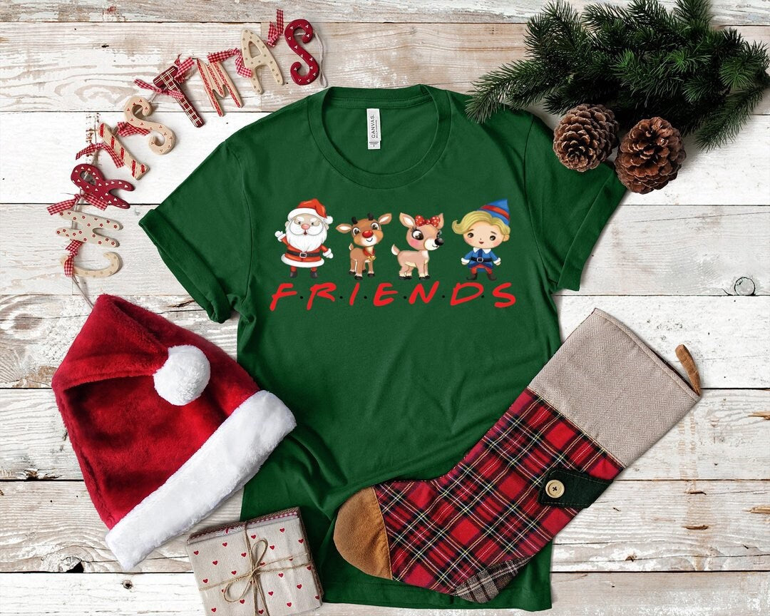 Friends Inspired Christmas Shirt // Adult - Kids - Infant Shirt // Santa, Rudolph Christmas Shirt