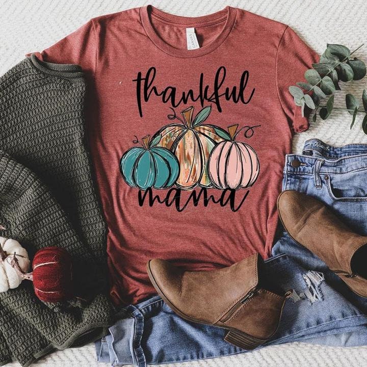 Thankful Mama & Mini Shirts // Fall Pumpkins // Bella Canvas Shirt