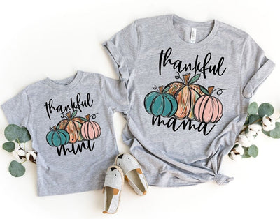 Thankful Mama & Mini Shirts // Fall Pumpkins // Bella Canvas Shirt