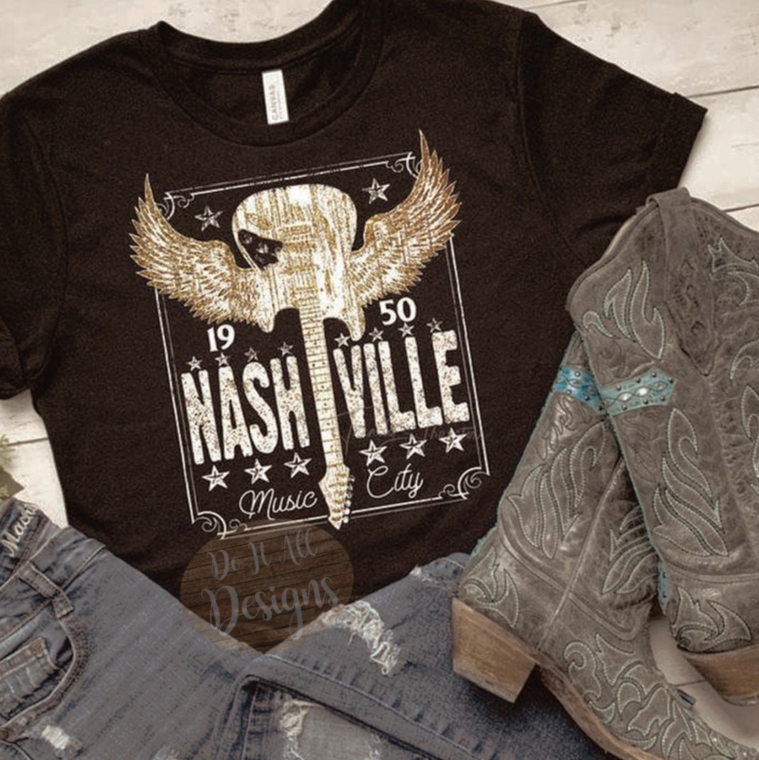 Nashville Music City Shirt // Retro // Vintage // Country Music // Tennessee // Bella Canvas Shirt