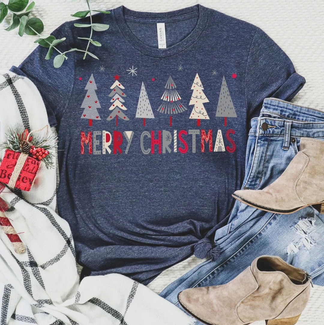 Christmas Shirt // Merry Christmas Tree Shirt // Bella Canvas Shirt