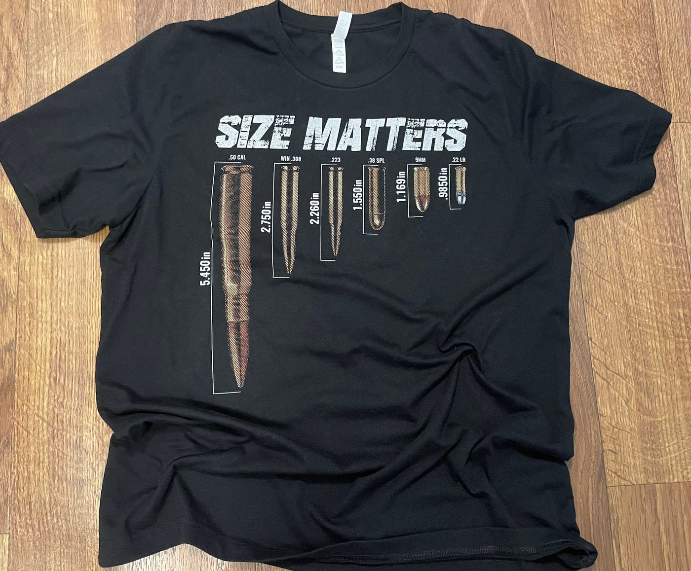 Size Matters Ammo Shirt // Ammunition Caliber Shirt // Bella Canvas Shirt