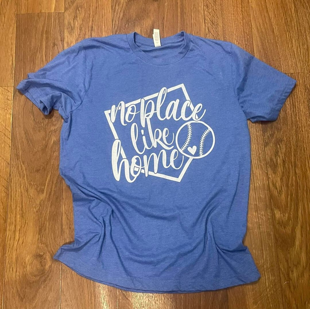 No Place Like Home Baseball Shirt // Home Plate // Baseball // Bella Canvas